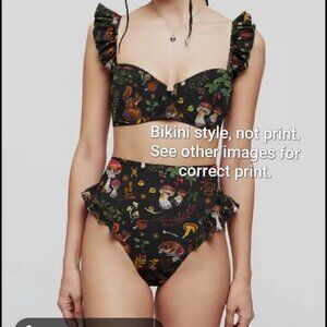 Coramoon Magic Potion Bottle Skull Fossil Printed Bikini